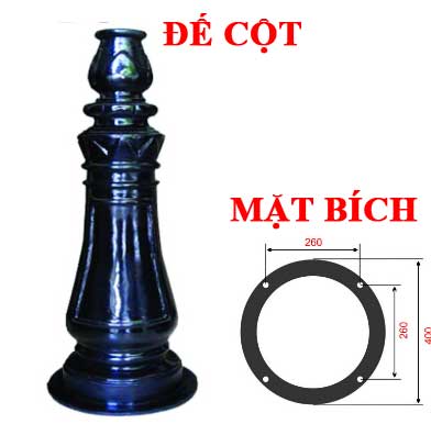 Chân đế cột đèn sân vườn 1 bóng , Cột đèn sân vườn 1 bóng