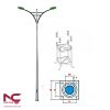 Cột Đèn Bát Giác Rời Cần Kép